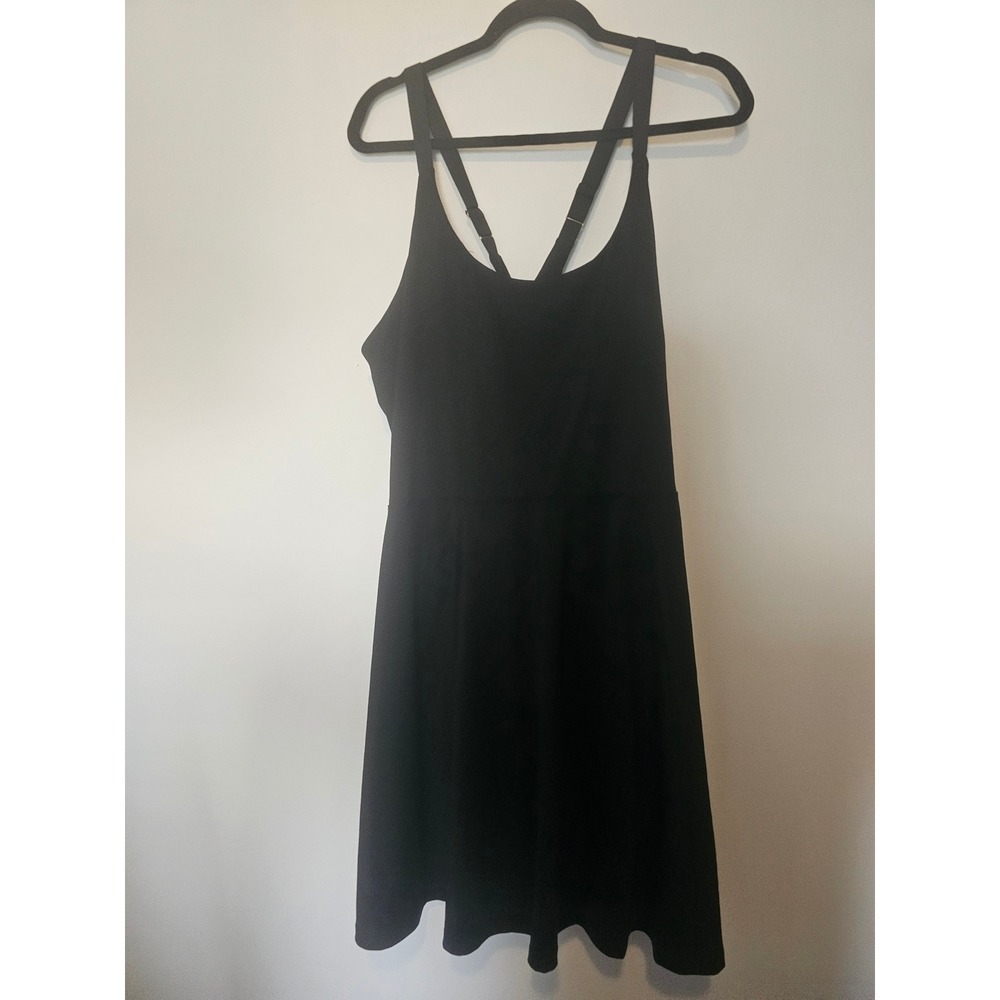 Minimalist White Birch Fit & Flare Athleisure Dress Womens 3XL Black  D90605P